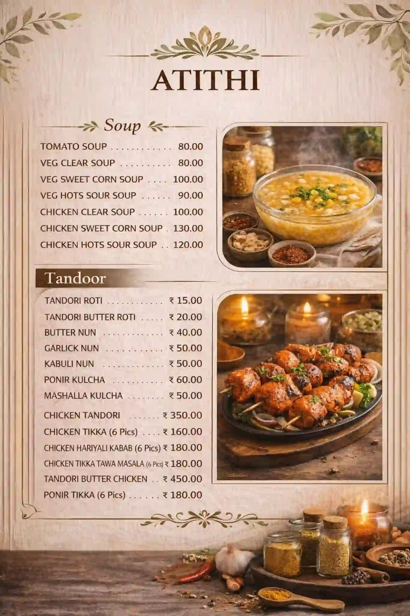 Atithi Menu Card Page 4
