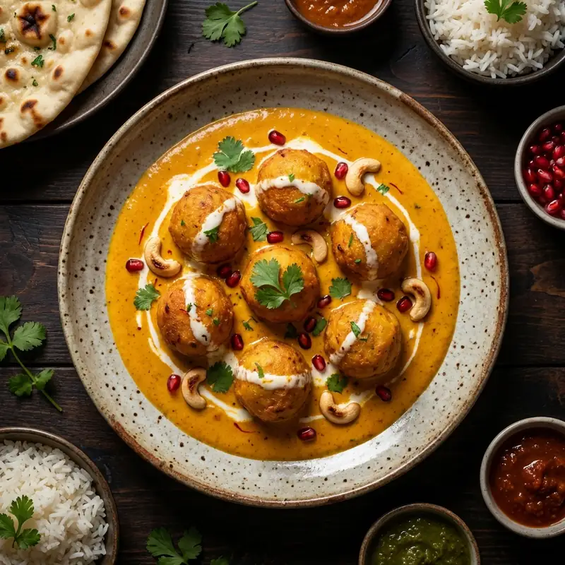 Deep-fried paneer and vegetable balls in a rich, creamy, and mildly sweet gravy.